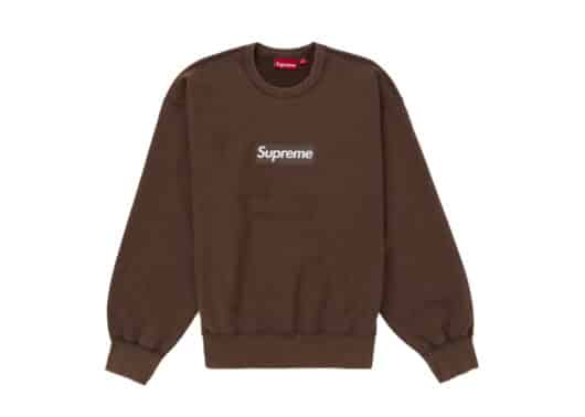 Supreme Washed Box Logo Crewneck Brown