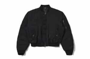 Vulcan Pleated Cotton Bomber Jacket Black #045