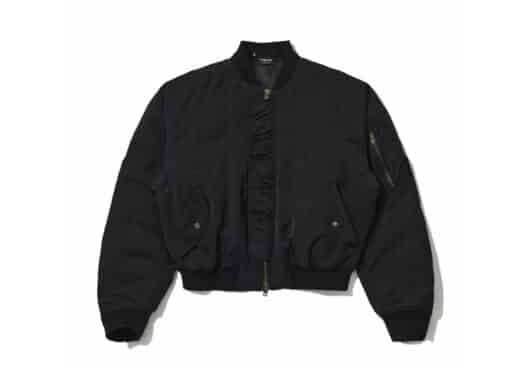 Vulcan Pleated Cotton Bomber Jacket Black #045