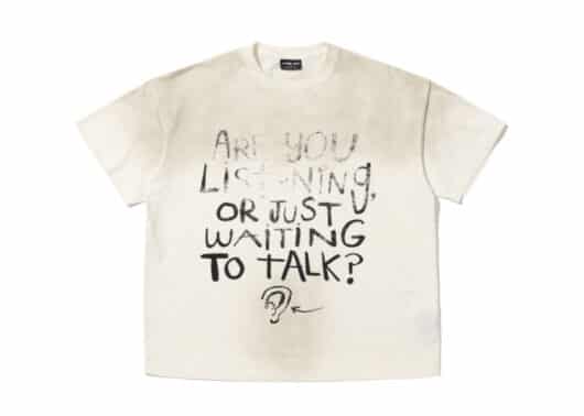 Vulcan Vintage Mud Dyed Slogan Tee White #048
