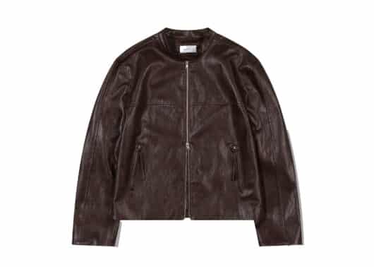 Low Classic Bandcollar Leather Jacket Brown