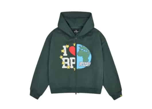 Broken Planet My Planet Zip-Up Hoodie Green