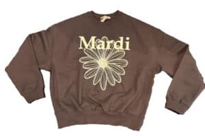 Mardi Mercredi Flowermardi Crewneck Charcoal Ivory