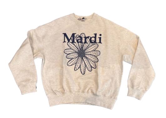 Mardi-Mercredi-Flowermardi-Needlework-Crewneck-Oatmeal-Navy