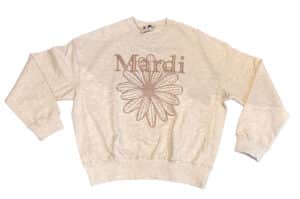 Mardi Mercredi Flowermardi Needlework Crewneck Oatmeal Taupe
