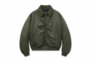 Matin Kim Applique Logo Shirring Bomber Jumper Khaki JP027 (W)