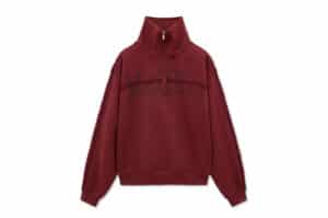 Matin-Kim-Cut-Out-Half-Zip-Sweatshirt-Burgundy-MT004-W