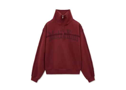 Matin-Kim-Cut-Out-Half-Zip-Sweatshirt-Burgundy-MT004-W