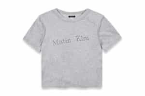 Matin Kim Diagonal Logo Reversible Crop Top Grey TS068