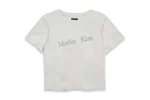 Matin Kim Diagonal Logo Reversible Crop Top Ivory TS068