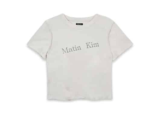 Matin Kim Diagonal Logo Reversible Crop Top Ivory TS068