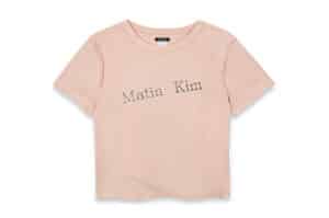 Matin Kim Diagonal Logo Reversible Crop Top Light Orange TS068