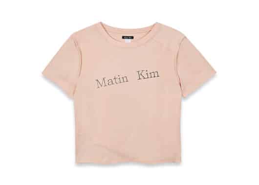 Matin Kim Diagonal Logo Reversible Crop Top Light Orange TS068