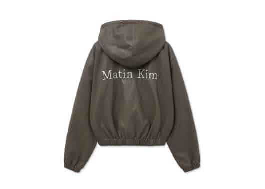 Matin-Kim-Faux-Leather-Hoody-Crop-Jumper-Brown