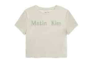 Matin Kim Logo Point Terry Crop Top Light Green TS056