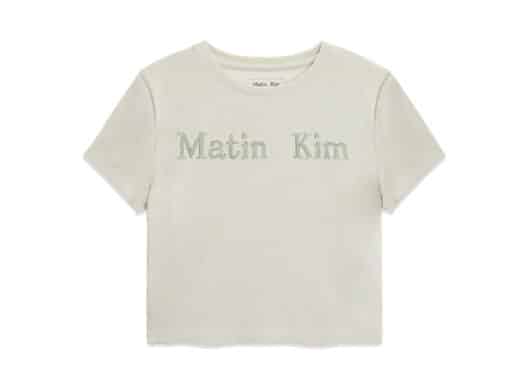Matin Kim Logo Point Terry Crop Top Light Green TS056