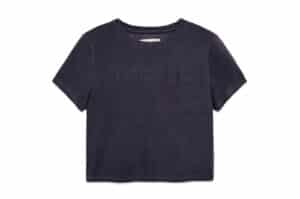 Matin Kim Logo Point Terry Crop Top Navy TS056