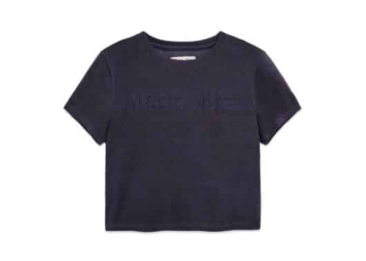 Matin Kim Logo Point Terry Crop Top Navy TS056