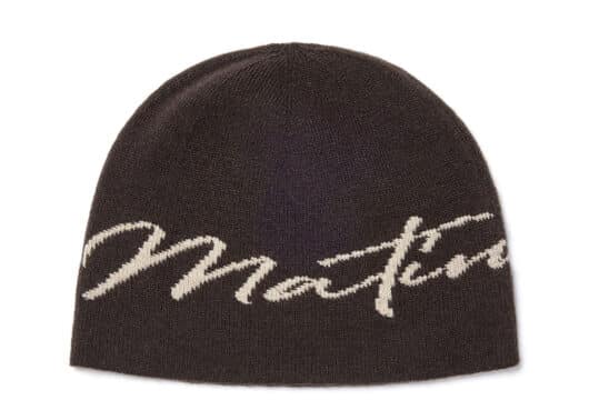 Matin-Kim-Logo-Script-Beanie-Brown-BN001