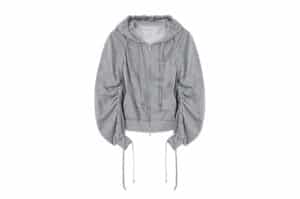 Matin-Kim-Sleeve-String-Detail-Hoody-Zip-Up-Grey-JP036