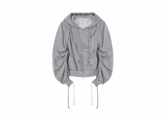 Matin-Kim-Sleeve-String-Detail-Hoody-Zip-Up-Grey-JP036