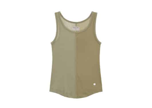 Matin Kim Texture Point Sleeveless Tee Khaki Beige TS036
