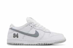 Nike SB Dunk Low Supreme 94 White Metallic Silver
