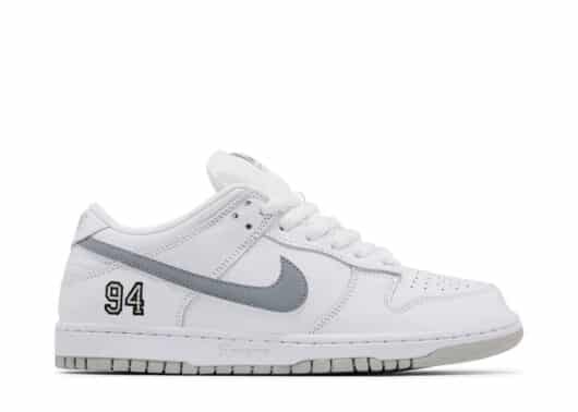 Nike SB Dunk Low Supreme 94 White Metallic Silver