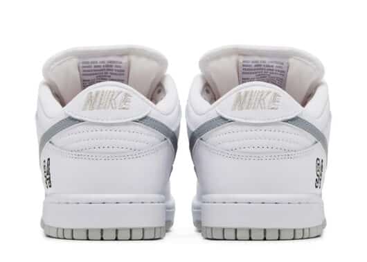 Nike SB Dunk Low Supreme 94 White Metallic Silver - Image 4