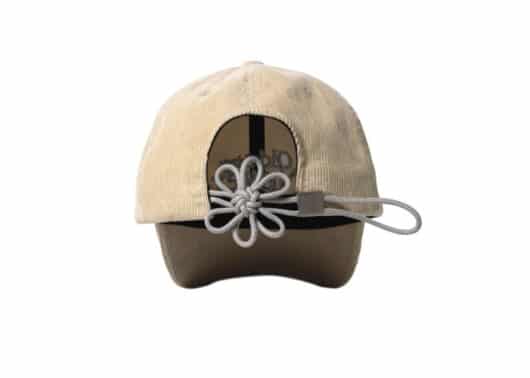 ONGO-Corduroy-Flower-Knot-Cap-Beige