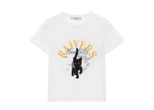 RAIVE Black Cat Graphic Tee White VW5ME604