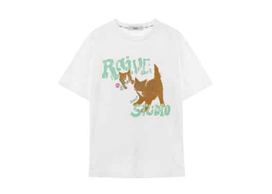 RAIVE Cat Oversized Tee White VW5ME942