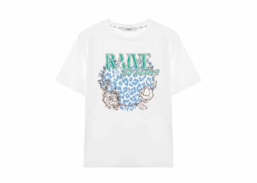 RAIVE Love Leopard Graphic Tee White VW5ME607