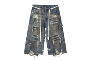 REGEN-ZONE-25SS-RIOT-Japanese-Okayama-Patchwork-Shorts-Denim-Blue
