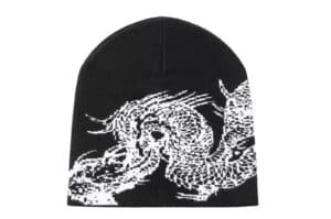 REGEN-ZONE-25SS-RIOT-Kendo-Destroyed-Dragon-Knitted-Beanie-Black