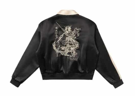 REGEN-ZONE-25SS-RIOT-Ronin-Black-Gold-Satin-Embroidered-Jacket-Black