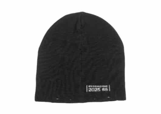 REGEN-ZONE-25SS-RIOT-Slogan-Two-Tone-Knitted-Beanie-Black