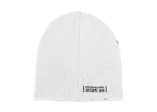 REGEN-ZONE-25SS-RIOT-Slogan-Two-Tone-Knitted-Beanie-White