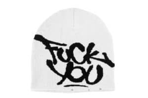 REGEN-ZONE-25SS-RIOT-Slogan-Two-Tone-Knitted-Beanie-White