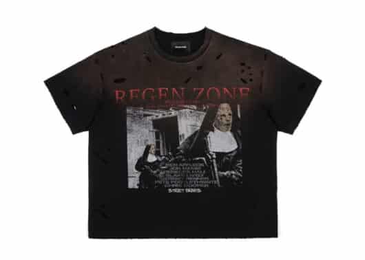 REGEN-ZONE-25SS-RIOT-Vintage-Nun-Destroyed-Tee-Black