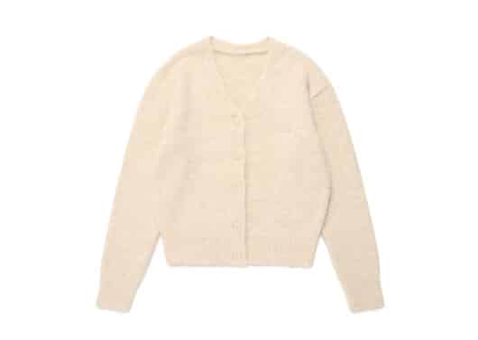 Rolarola-Hairy-V-Neck-Cardigan-Beige