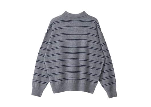 Rolarola-Loose-Fit-Collar-Stripe-Knit-Gray