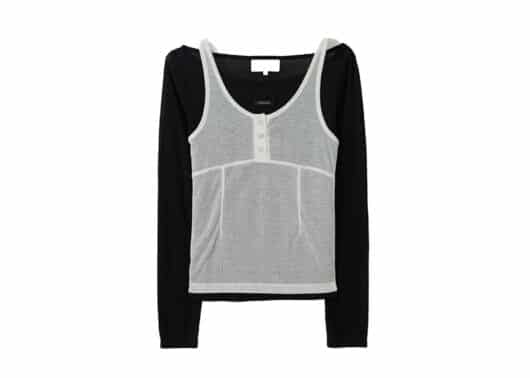 Rolarola Sleeveless Layered Tee Set Black White