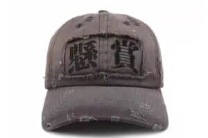 SOULDIVE-24FW-Reward-Print-Destroyed-Cap-Greyish-Purple