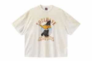 SOULDIVE-24SS-Daffy-Print-Destroyed-Vintage-Tee-White