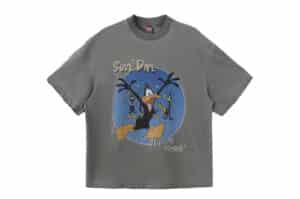 SOULDIVE-24SS-Daffy-Print-Grey-Destroyed-Vintage-Tee-Grey