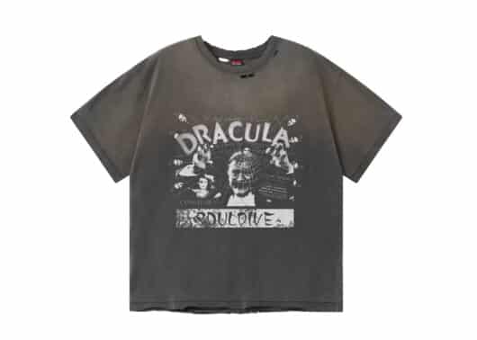SOULDIVE-25SS-Dr.Acula-Destroyed-Print-Vintage-Tee-Faded-Grey