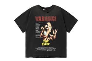SOULDIVE-25SS-Warning-Print-Destroyed-Vintage-Tee-Black