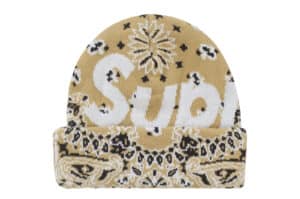 Supreme Bandana Big Logo Beanie Beige