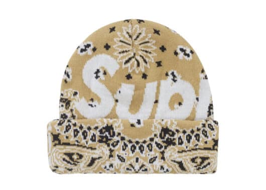 Supreme Bandana Big Logo Beanie Beige